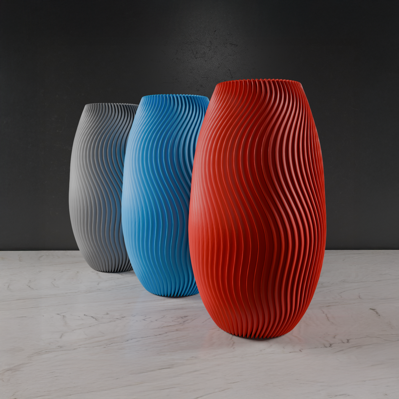 Modern 3D-Printed Ripple Vase – Elegant & Contemporary Design
